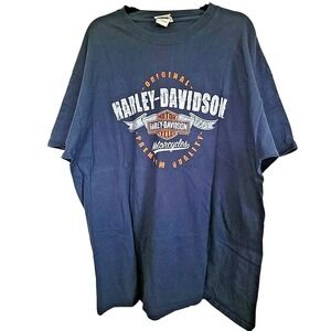 Harley Davidson Men's T-Shirt 2X Navy Blue‎ 2014 Cedar Rapids Biker Tee